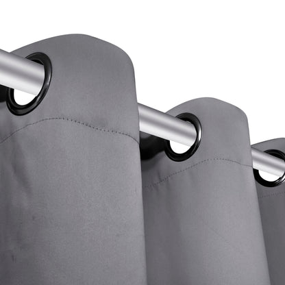 2 Pz Tende Oscuranti con Occhielli in Metallo 135x175 cm Grigie