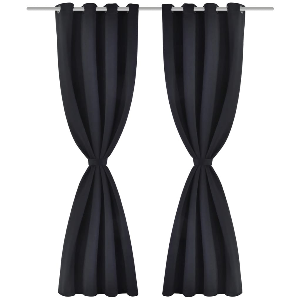 Tenda Oscurante con Occhielli in Metallo 270x245 cm Nera