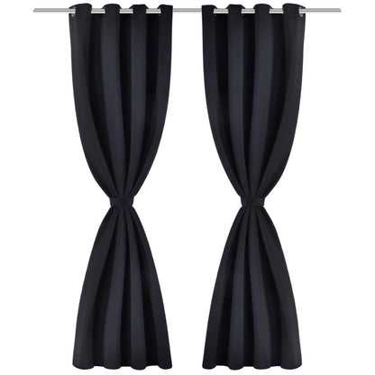 Tenda Oscurante con Occhielli in Metallo 270x245 cm Nera
