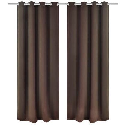 Tenda Oscurante con Occhielli in Metallo 270x245 cm Marrone