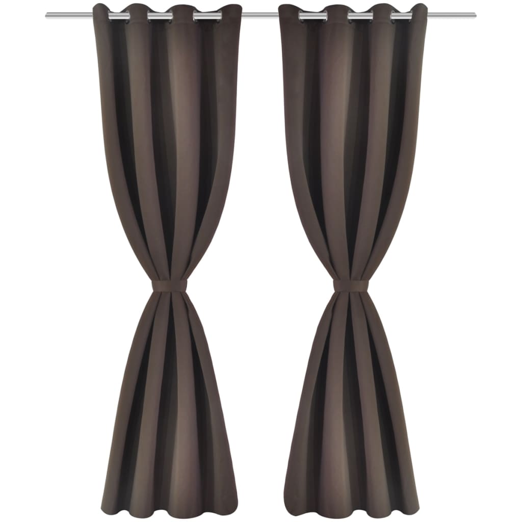 Tenda Oscurante con Occhielli in Metallo 270x245 cm Marrone