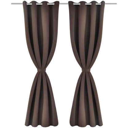 Tenda Oscurante con Occhielli in Metallo 270x245 cm Marrone