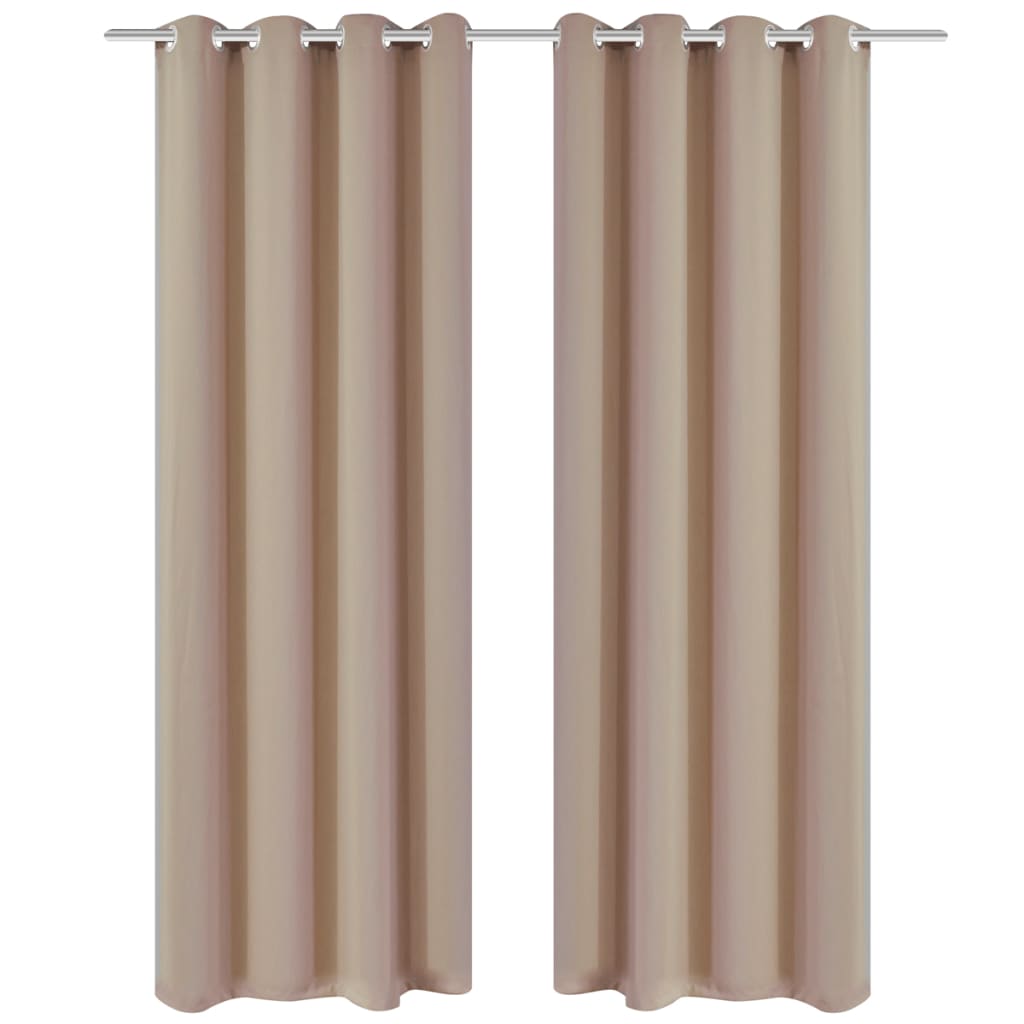 Tenda Oscurante con Occhielli in Metallo 270x245 cm Crema