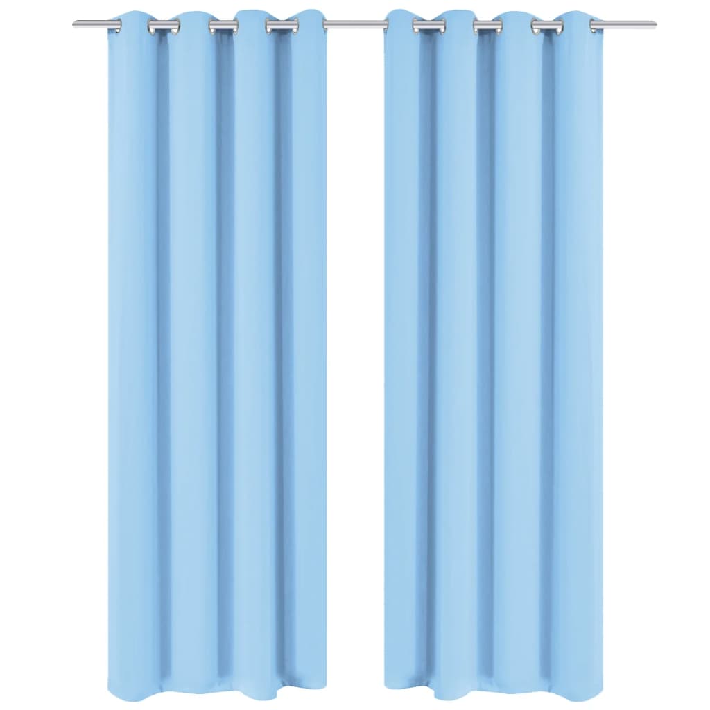 2 Pz Tende Oscuranti Occhielli in Metallo 135x175 cm Turchese