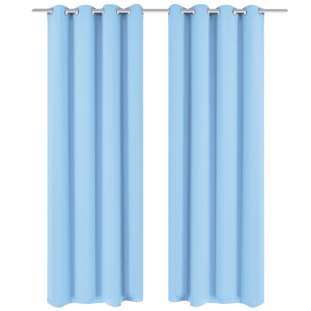 2 Pz Tende Oscuranti Occhielli in Metallo 135x245 cm Turchese
