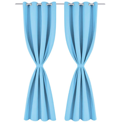 Tenda Oscurante con Occhielli in Metallo 270x245 cm Turchese