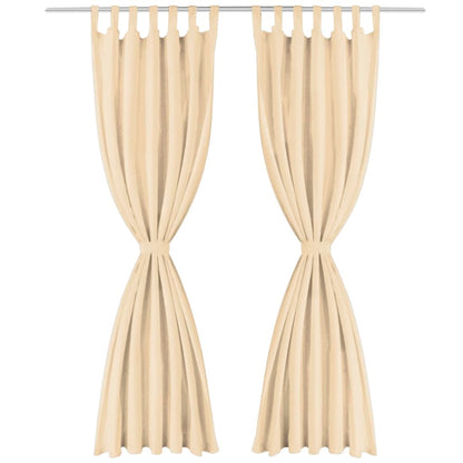 Tende in Micro Raso 2 pz con Passanti 140x175 cm Beige