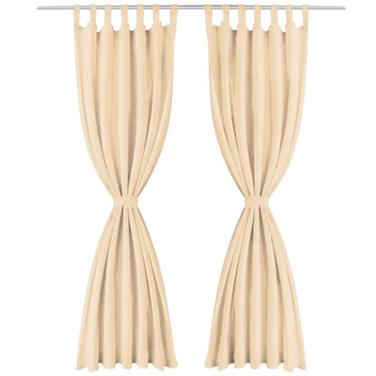 Tende in Micro Raso 2 pz con Passanti 140x245 cm Beige