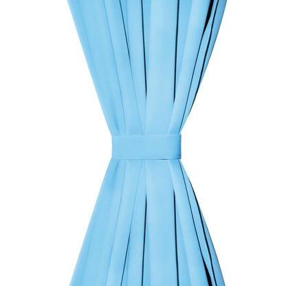 2 Pz Tende in Micro Raso con Passanti 140x175 cm Turchesi