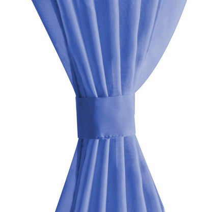 Tende in Voile 2 pz 140x175 cm Blu Reale