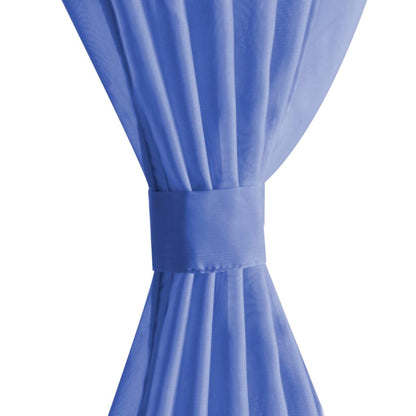 Tende in Voile 2 pz 140x225 cm Blu Reale