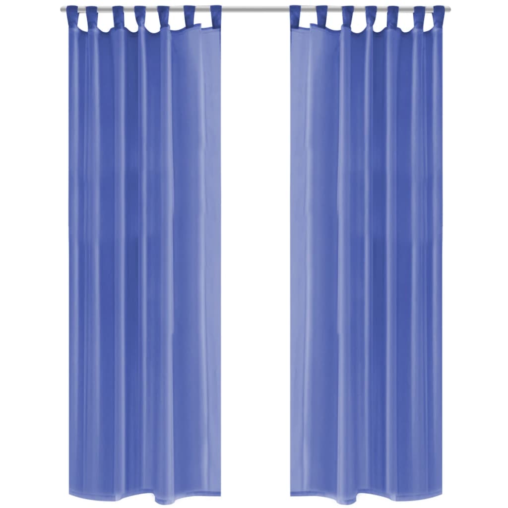 2 Pz Tende in Voile 140x245 cm Blu Reale