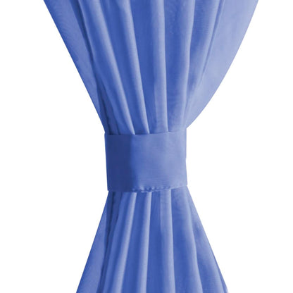 2 Pz Tende in Voile 140x245 cm Blu Reale