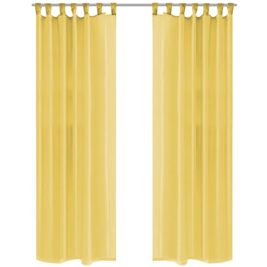 2 Pz Tende in Voile 140x175 cm Giallo