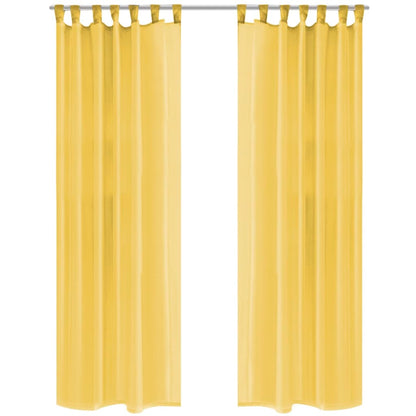 2 Pz Tende in Voile 140x175 cm Giallo