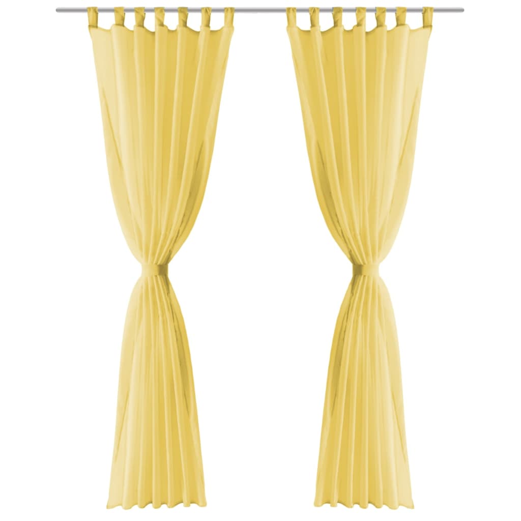 2 Pz Tende in Voile 140x175 cm Giallo