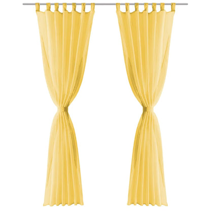 2 Pz Tende in Voile 140x175 cm Giallo