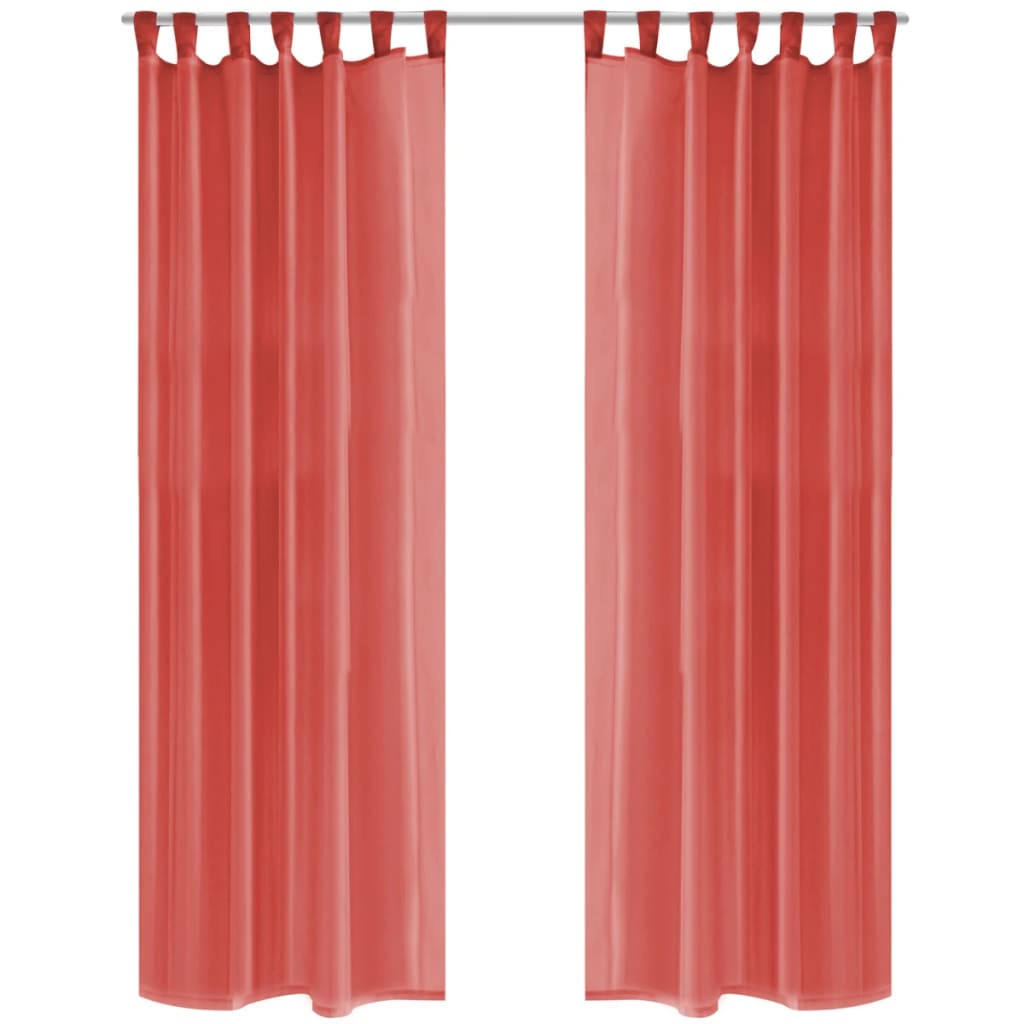 2 Pz Tende in Voile 140x225 cm Rosso