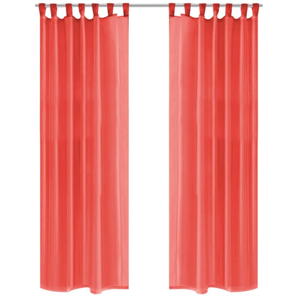 2 Pz Tende in Voile 140x225 cm Rosso