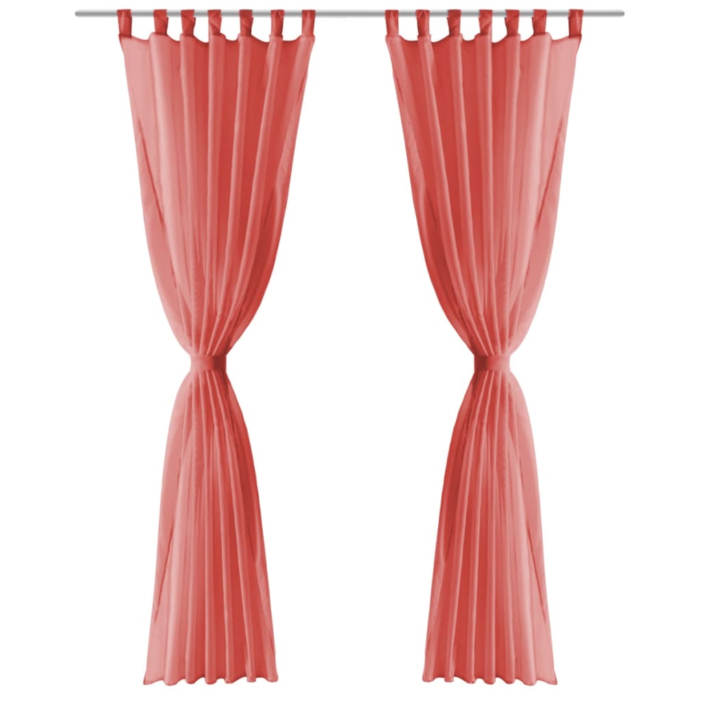 2 Pz Tende in Voile 140x225 cm Rosso