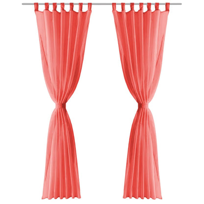 2 Pz Tende in Voile 140x225 cm Rosso