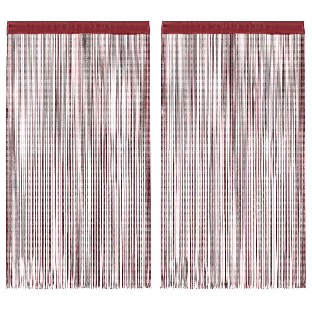 Tende a Filo 2 pz 140x250 cm Rosso BordÃƒÆ’Ã‚Â²
