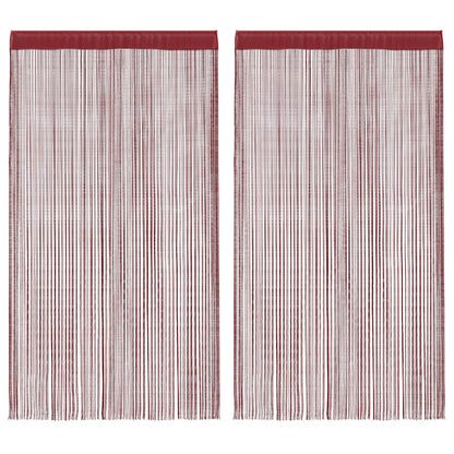 Tende a Filo 2 pz 140x250 cm Rosso BordÃƒÆ’Ã‚Â²