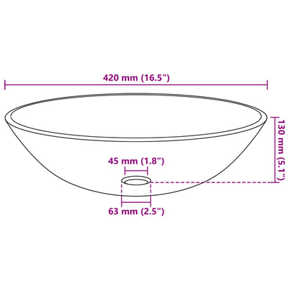 Lavandino in Vetro Temprato 42 cm Trasparente