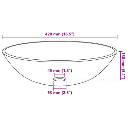 Lavandino in Vetro Temperato 42cm Smerigliato