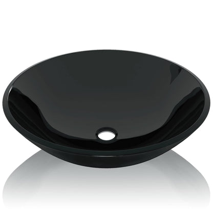Lavandino in Vetro Temperato 42 cm Nero