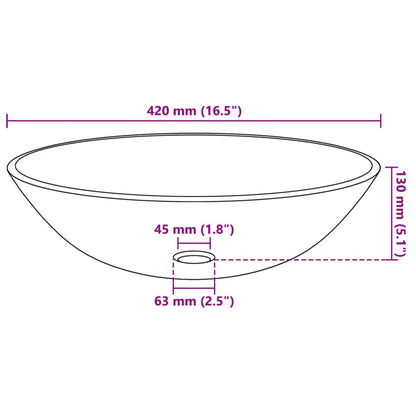 Lavandino in Vetro Temperato 42 cm Dorato