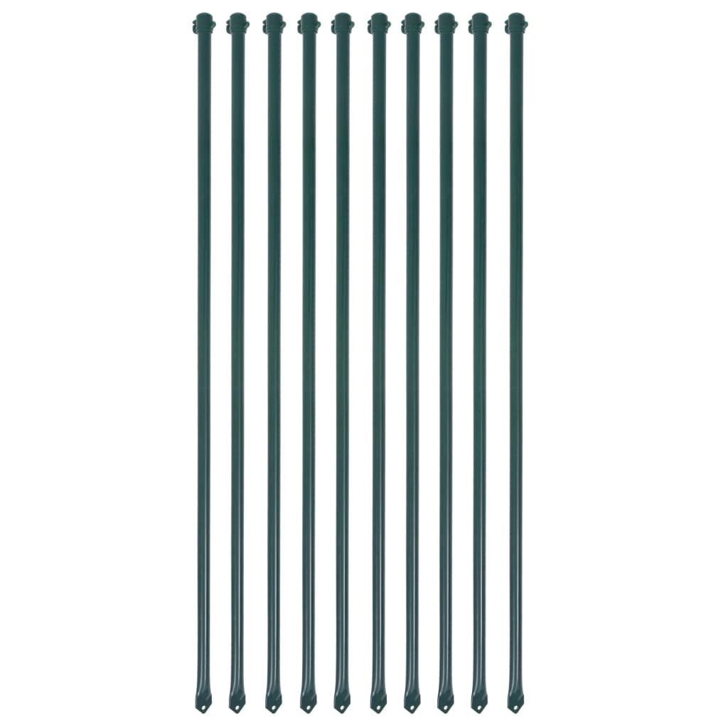 Pali da Giardino 10 pz in Metallo 1 m Verde