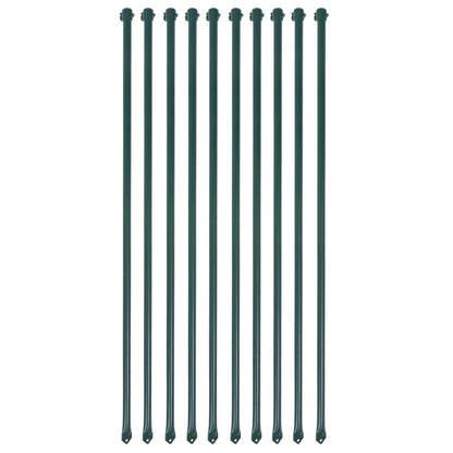 Pali da Giardino 10 pz in Metallo 1 m Verde
