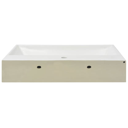 Lavandino con Foro Rubinetto in Ceramica Bianca 76x42,5x14,5 cm