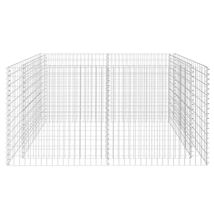 Gabbione Letto Rialzato Giardino Acciaio 180x90x100 cm Argento