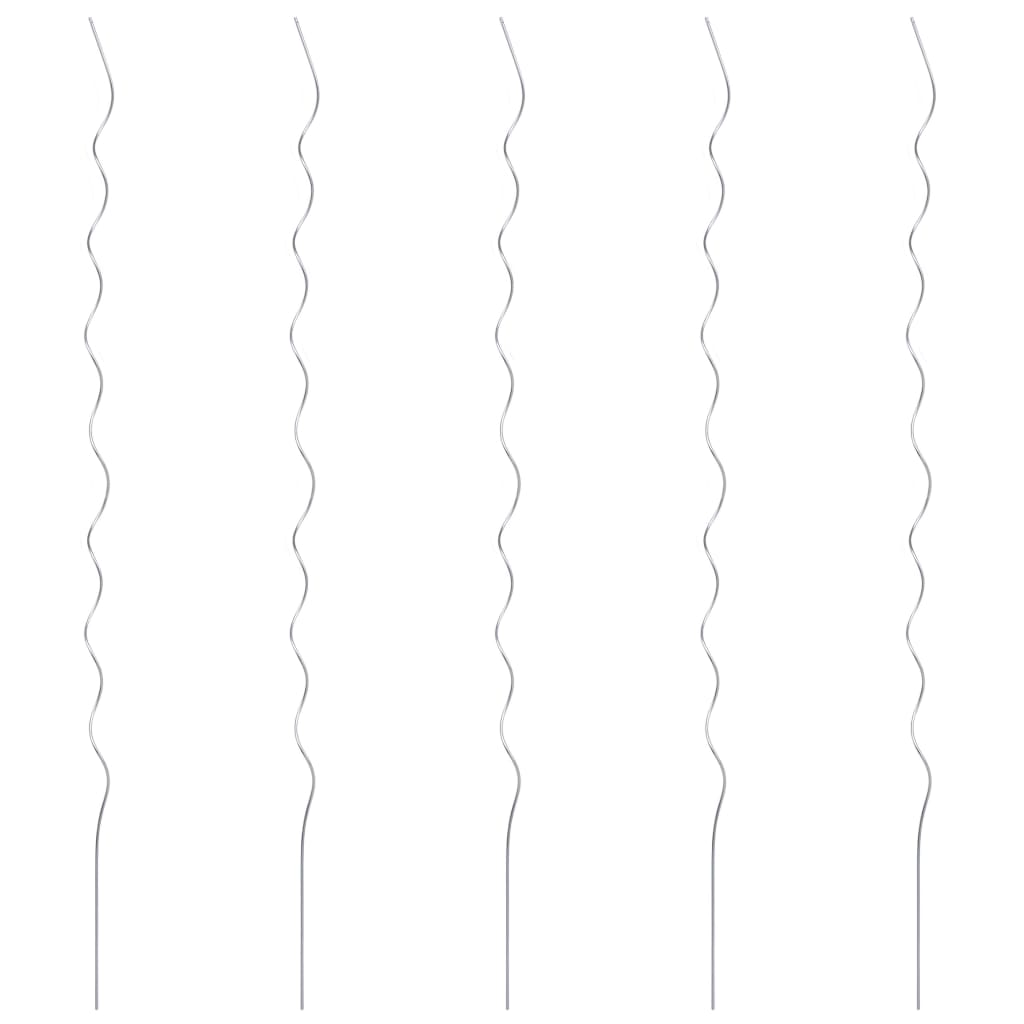 5 pz Supporti a Spirale per Piante 170 cm in Acciaio Zincato
