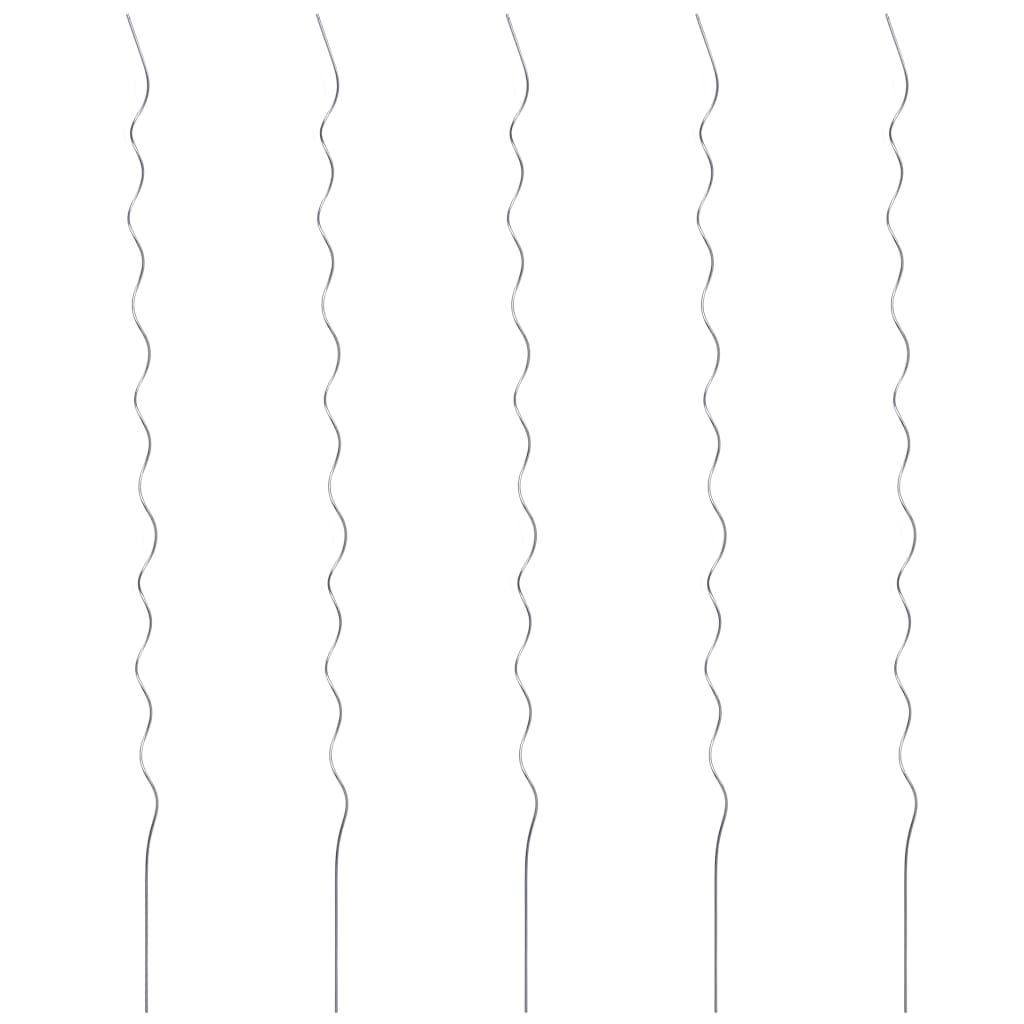 5 pz Supporti a Spirale per Piante 110 cm in Acciaio Zincato