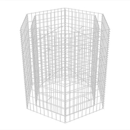 Gabbione Letto Rialzato da Giardino Esagonale 100x90x100 cm