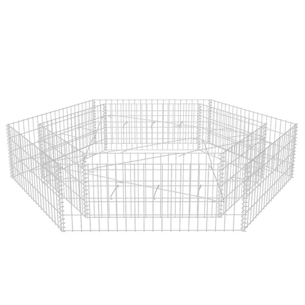 Gabbione Letto Rialzato da Giardino Esagonale 200x173x40 cm
