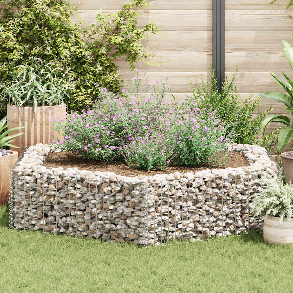 Gabbione Letto Rialzato da Giardino Esagonale 200x173x40 cm
