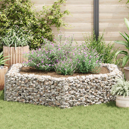 Gabbione Letto Rialzato da Giardino Esagonale 200x173x40 cm