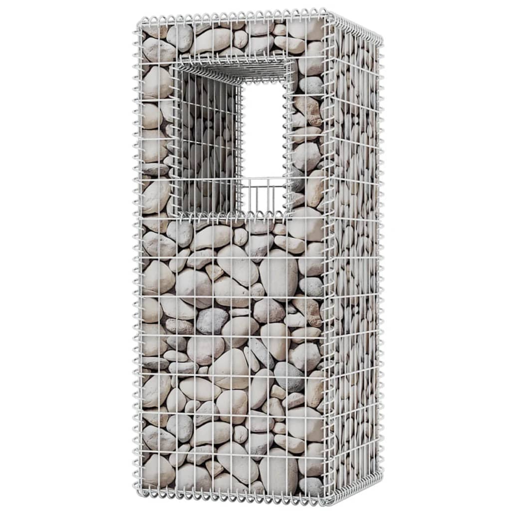 Palo/Fioriera in Gabbione in Rete Acciaio 50x50x120 cm