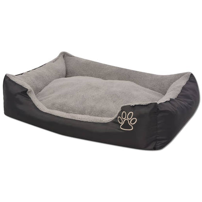 Cuccia per Cani con Cuscino Imbottito Taglia L Nero
