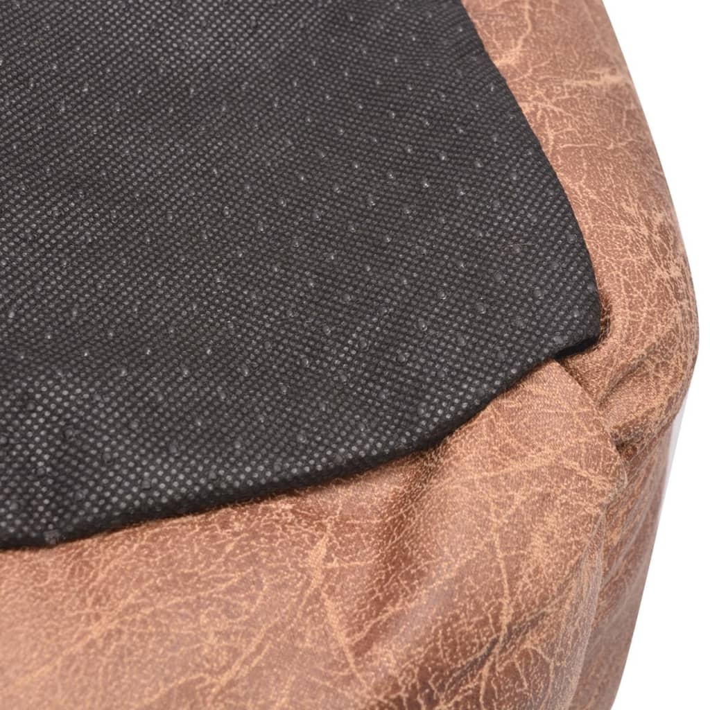 Cuccia per Cani con Cuscino Imbottito Pelle Sintetica Taglia M Beige