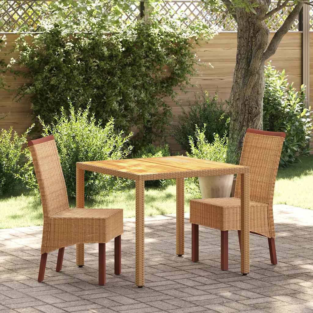 Sedie da Pranzo 4 pz Marroni in Rattan Naturale