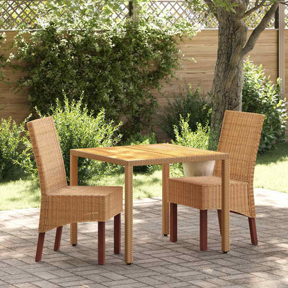 Sedie da Pranzo 2 pz Marroni in Rattan Naturale