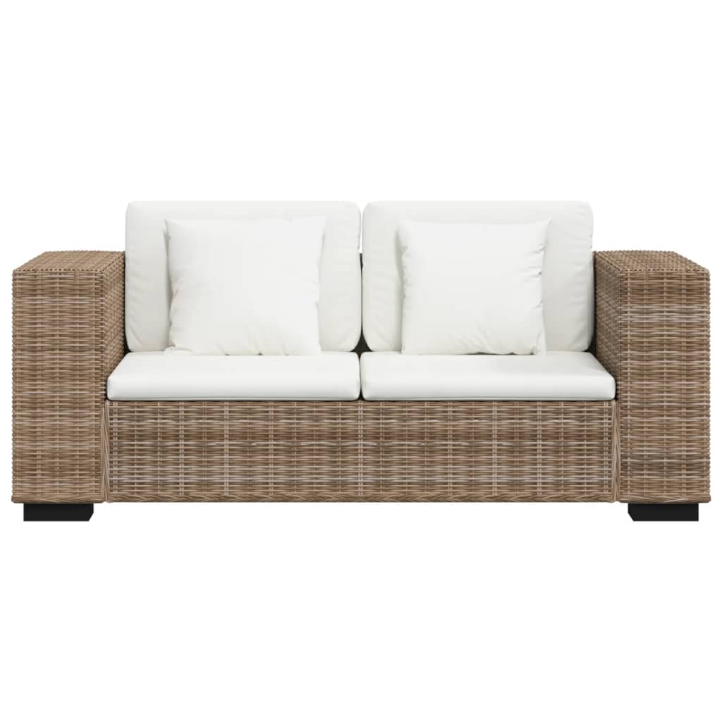Divano a 2 Posti 7 pz in Rattan Naturale