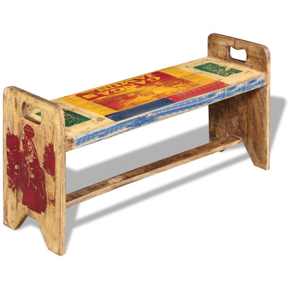 Panchina Cola in Legno Massello di Recupero 100x30x50 cm