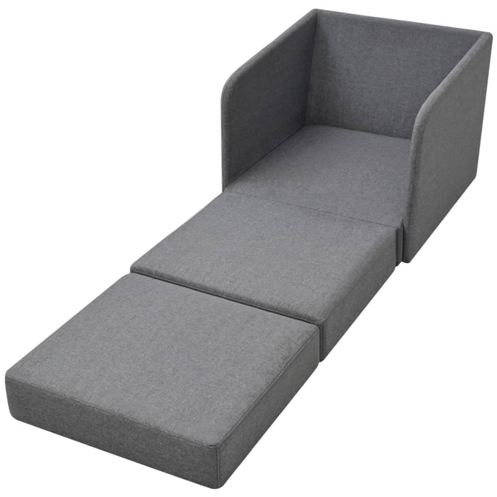 Poltrona Letto Convertibile Grigio Chiaro in Tessuto