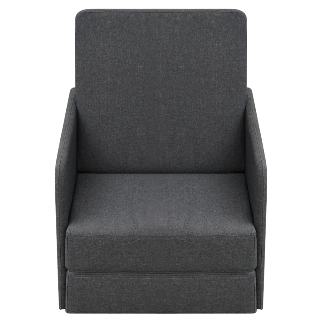 Poltrona Letto Convertibile Grigio Scuro in Tessuto